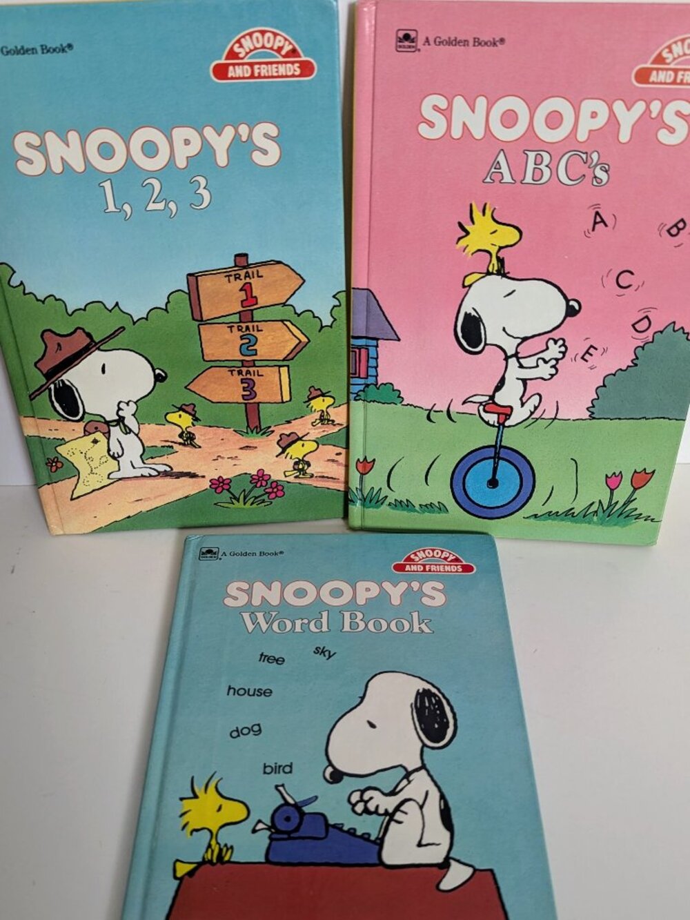 Vintage Snoopy & Friends Golden Books Hardcover Bundle Lot of 3